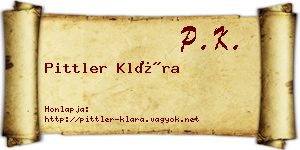 Pittler Klára névjegykártya
